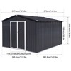 GDFStudio Frank Modern 10x12 FT Metal Outdoor Storage Shed with Padlock - 3 of 4