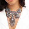 SOHI Women's Crystal Silver Party Statement Necklace - 4 of 4