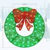26 Inch Lighted Christmas Wreath Outdoor Wall Door Decoration Green Flocked Artificial Pine Leaves Waterproof Holiday Home Decor - 2 of 4