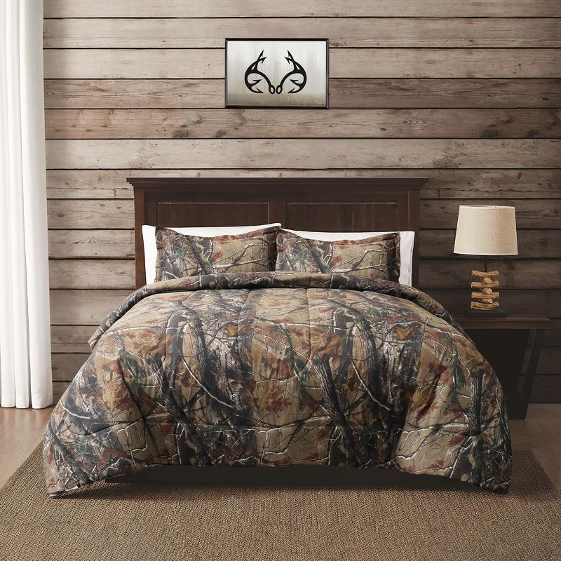 Realtree All Purpose Brown Camouflage Comforter Set, 1 of 8