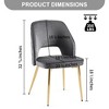 Grungis Velvet Kitchen Chairs Set of 4,Modern Armless Upholstered Dining Chairs with Hollow Back and Metal Legs for Dining Room,Kitchen - 3 of 4