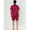 Lars Amadeus Men's Satin Pajama Set Summer Short Sleeve Night Wear Sleepwears Sleep Lounge Sets - 4 of 4