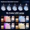 LED Nightstand with One Cabinet, Bedside Table with LED Lights, Modern End Side Table for Bedroom, White - 3 of 4