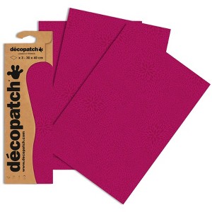 Decopatch Papers - Pack of 3 sheets - 11 3/4 x 15 3/4 - Hot Pink - 1 of 4