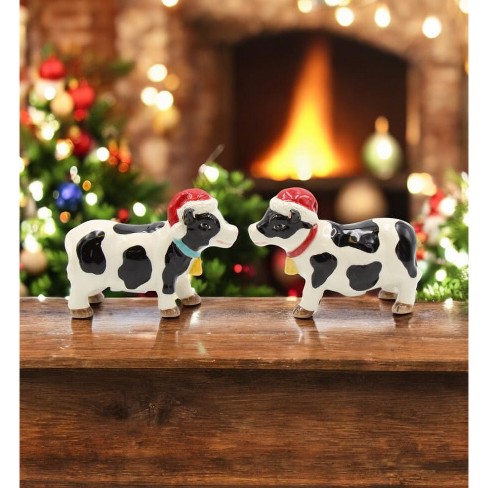 Kevins Gift Shoppe Ceramic Christmas Cow Salt and Pepper Shaker Set - image 1 of 3