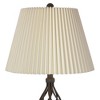 Franklin Iron Works Annie Modern Industrial Table Lamps 28" Tall Set of 2 Iron Bronze Ivory Linen Shades for Bedroom Living Room Bedside Nightstand - 2 of 4