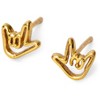 14K Gold Plated I Love You Stud Earrings and Necklace Set 2pc | ETHICGOODS - 3 of 4