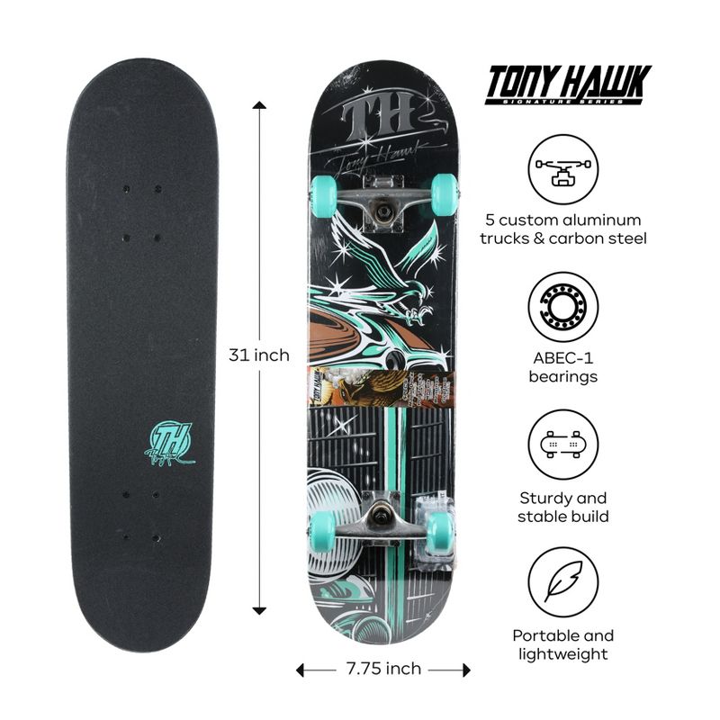 Tony Hawk Skateboard for beginner and professional skaters - Retro Car, 1 of 7