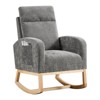 Rocking Chair, Upholstered Glider Chair with Side Pocket, Nursery Chair with High Backrest and Rubber Wood Legs for Living Room,Bedroom,Nursing Room - 2 of 4