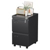 Aobabo 2 Drawer File Cabinet, Lockable Metal Filing Cabinet with Wheels for Home Office, Legal/Letter Size, Required Assembled,Black - 2 of 4