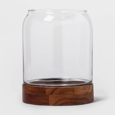 10 1 X 8 Decorative Glass And Wood Terrarium Brown Clear Threshold Target