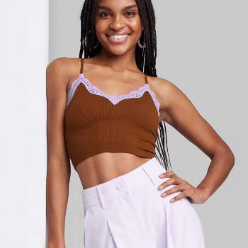 Women's Lace Trim Seamless Tank Top - Wild Fable™
