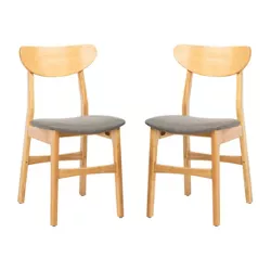 Set of 2 Lucca Retro Dining Chair Natural/Gray - Safavieh