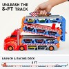 Joyfy 8FT Foldable Carrier Truck, 3-Layer Toy Truck Race Track with 12 Die-Cast Metal Cars – Lights & Sounds Gift for Toddlers Boys Girls Ages 3-5 - 4 of 4