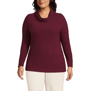 Lands' End Women's Long Sleeve Wide Rib Turtleneck - 1 of 3