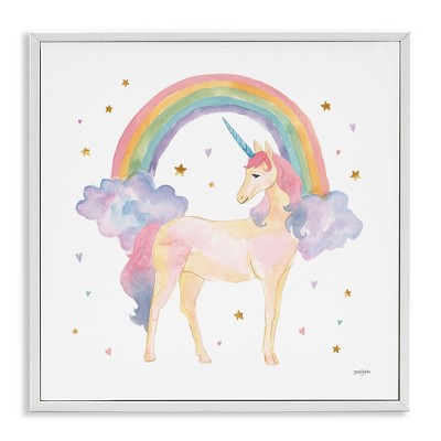 Stupell Industries Kids Nursery Unicorn Watercolor, 24" x 24"