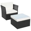 vidaXL Resistant PE Rattan Patio Chair with Footstool, Black - Indoor and Outdoor Use - image 2 of 4