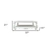 HomeRoots 57" White Wood Ornate Coffee Table With Shelf - 3 of 4