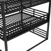 TopComfy Beds Queen over Full XL over Queen Bunk Bed Metal Triple Bunk Bed with Safety Guardrails duty Bunk Bed for Bedroom, Black, 63"*78.7"*139.55" - 4 of 4