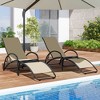 Tangkula 2PCS 2-in-1 Outdoor Rocking Chair Convertible Lounge Chair with 4-Position Adjustable Backrest Curved Armrests - 2 of 4