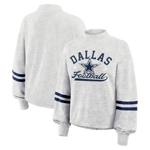 NFL Dallas Cowboys Women's Oatmeal Heather Crew Neck Sweatshirt - 1 of 3
