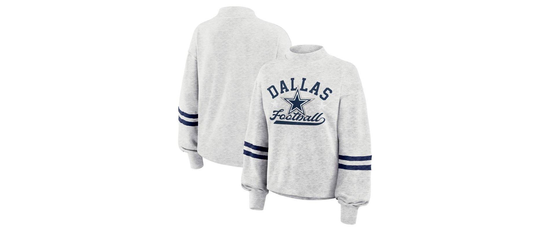 NFL Dallas Cowboys Women's Oatmeal Heather Crew Neck Sweatshirt - L
