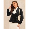 Allegra K Women's Velvet Long Sleeves Shoulder Pads Pockets 3 Buttons Casual Blazer - 4 of 4