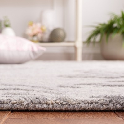 Gray Floral Hand-Tufted Wool Area Rug 3' x 5'