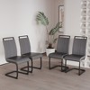 Modern High-Back Dining Chairs with C-Shaped Metal Legs, 2-Pack - 3 of 4