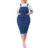 Agnes Orinda Women's Plus Size Bodycon Back Vent Raw Hem Denim Midi Bodycon Dresses - image 2 of 4