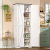 USIKEY 67"H Tall Storage Cabinet with 4 Doors, Farmhouse Accent Cabinet with Adjustable Shelves, for Bedroom, Living Room, Kicthen - 2 of 4