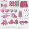 Bacati - Ikat Dots Leopard  Pink Grey Girls 10 pc Crib Set with Long Rail Guard Cover & 4 Muslin Swaddling Blankets - 3 of 4
