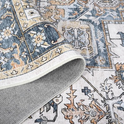 Area Rug for Living Room,9x12 Machine Washable Vintage Rug Carpet for Bedroom Dinning Room,Distressed Area Rug Indoor Non Slip