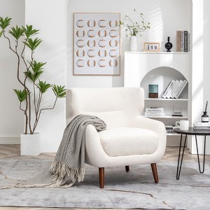 DYHOME Tufted Accent Chair, Wingback Upholstered Armchair for Living Room, Bedroom - 1 of 4