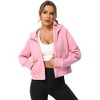 Women's Pullover Hoodie with Thumb Holes Long Sleeve Solid Zipper Tops for Women With Pocket - 2 of 4