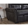 Mid-Century Style 81.90" Faux Leather Convertible L-Shaped Sleeper Sectional Sofa with Pull-Out Bed and Reversible Storage Chaise - 4 of 4
