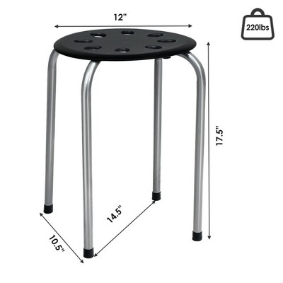 18-Inch Plastic Stacking Stools, 5-Pack – Backless Bar Stools For Kids, Classrooms, Home (Multi-Color)