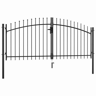 Double Door Fence Gate with Spear Top 118.1"x59.1" vidaXL