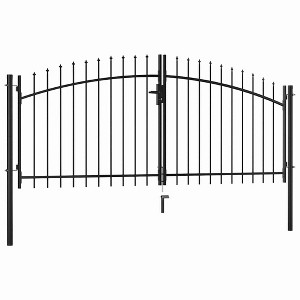 Double Door Fence Gate with Spear Top 118.1"x59.1" vidaXL - 1 of 4
