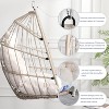 Whisen 1-Person PE Rattan Outdoor Indoor Hanging Hammock Chair Egg Chair Swing with Cushion for Patio, Porch, Bedroom, Garden, Courtyard, Balcony - 3 of 4