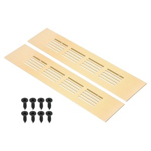 Unique Bargains Aluminum Rectangle with Mounting Screw Cabinet Air Vent Cover 2 Pcs - 1 of 4