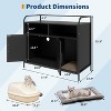 Cat Litter Box Enclosure with Barn Door - Hidden Litter Box Furniture Cabinet White/Black Dog Proof - 2 of 4