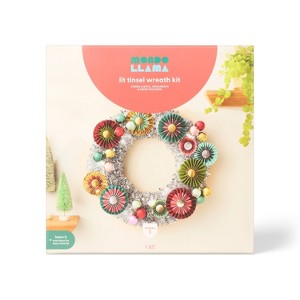 Christmas Craft Lit Tinsel Wreath Kit - Mondo Llama™ - 1 of 4