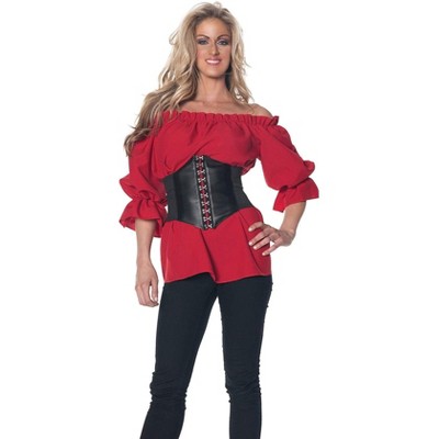 Underwraps Women's Pirate Laced Front Blouse at  Women’s Clothing  store