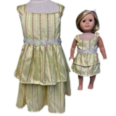 Doll Clothes Superstore Size 5 Matching Girl And Doll Yellow Ruffle Dresses