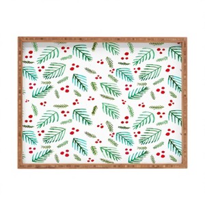 Angela Minca Xmas branches white Rectangular Tray -Deny Designs - 1 of 2