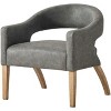 Homy Casa Modern Accent Chair with Curved Back, PU Leather Upholstery & Wood Legs - 4 of 4