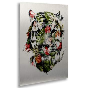 Trademark Fine Art - Robert Farkas 'Tropical Tiger' Floating Brushed Aluminum Art