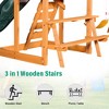 JUJABU 3 in 1 Wooden Outdoor Swing Set with Slide, 2 Swings and Climber for Garden, Backyard and Playground, Green - 4 of 4