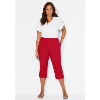 Catherines Women's Plus Size Petite Suprema Capri (With Pockets)